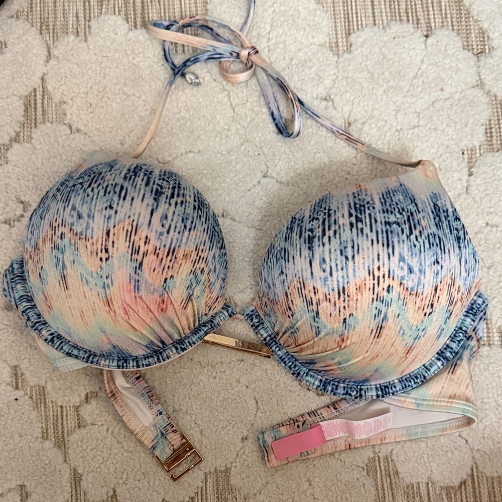 Colorful Halter Bikini Top bombshell 34C